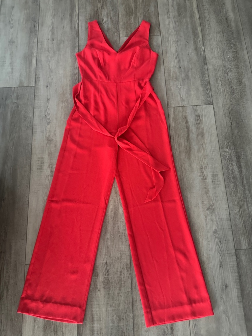 Lilly Pulitzer Red V-Neck Sleeveless Jumpsuit with Waist Tie